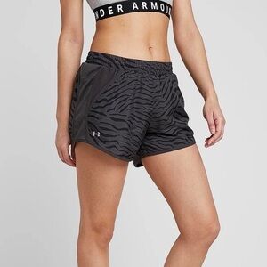 Under Armour Women's Black Zebra-Print Athletic Shorts